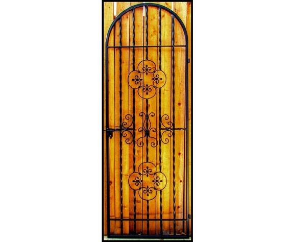 Rosette Scroll Iron Wine Cellar Door Or Gate Twisted Bars Etsy