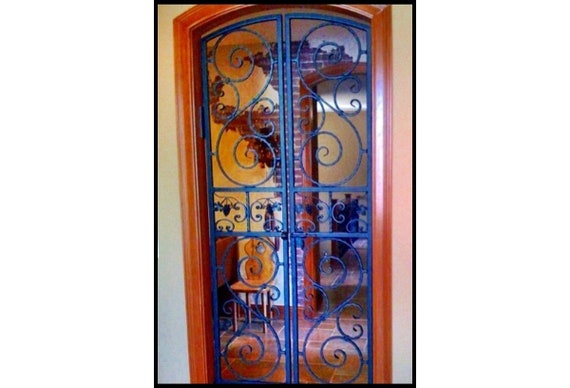 Scalloped Scroll Iron Wine Cellar Double Door Or Gate Etsy