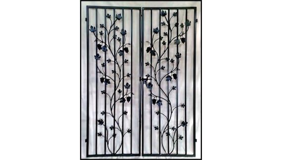 Iron Wine Cellar Door Or Gate The Charlotte Grapevine Double Etsy