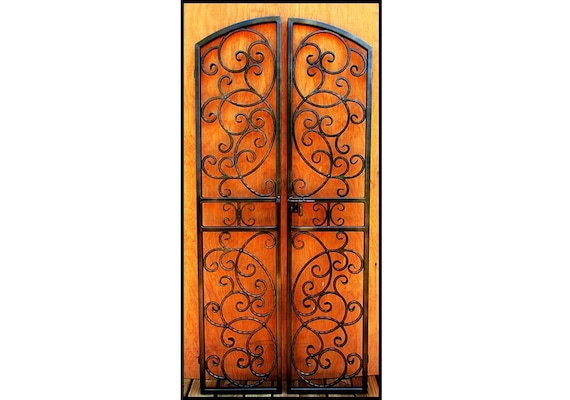 Iron Wine Cellar Door Gate Double Door Hand Forged Steel Etsy