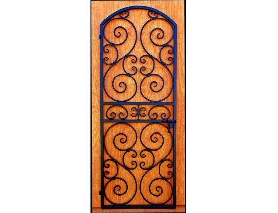 Iron Wine Cellar Door Or Gate Wrought Iron Scalloped Scroll Etsy