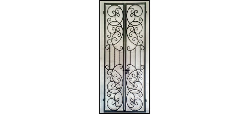 Winery Vineyard Heavy Scalloped Scroll Wrought Iron Wine Cellar Door Gate