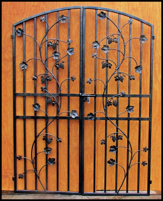 The Charlotte Grapevine Double Iron Wine Cellar Door Or Gate Etsy