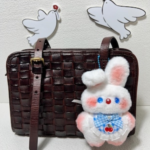 Handmade Fluffy Bunny Keychain | Soft Plush Rabbit Bag Charm | Cute & Unique Key Holder | Kawaii Bunny Gift for Girls and Women