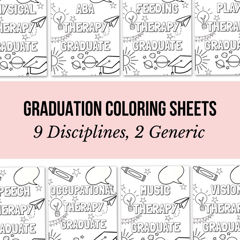 Therapy Graduation Coloring Sheet, Activities for Peds Tx, ABA Coloring ...