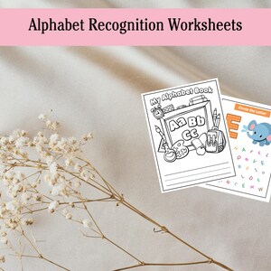 Libro de actividades para aprender las letras / Hojas de trabajo para reconocer el abecedario / PDF imprimible para aprender el abecedario / Libro de ejercicios para niños en edad preescolar / Descarga digital