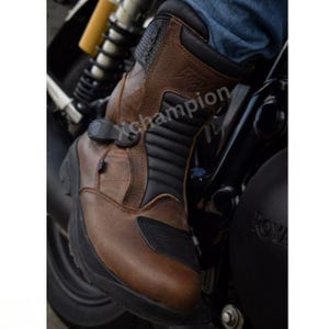 Waterproof Leather Adventure Motorcycle Boots: CE Level 2 Biker Footwear