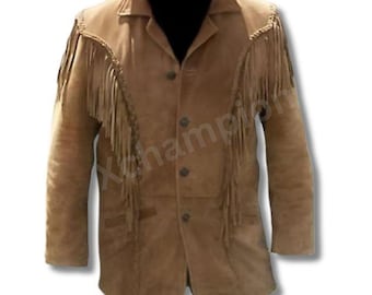 ヴィンテージスエードレザーフリンジウエスタンシャツジャケット