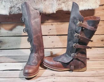 Leather gaiters for medieval, steampunk or LARP costume Boots