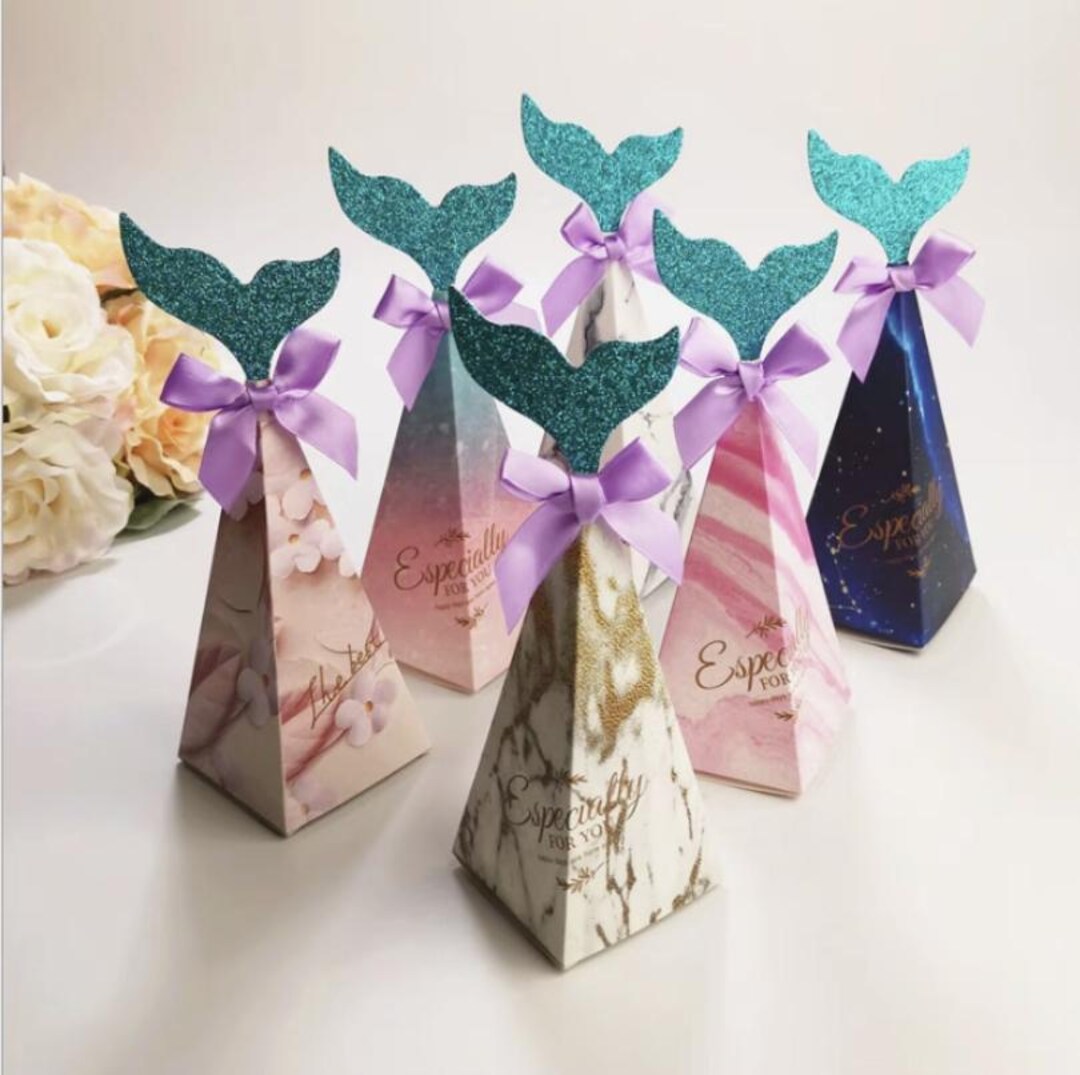Set of Mermaid Tail Favor Box Gift Box | Kids Children Birthday, Themed ...