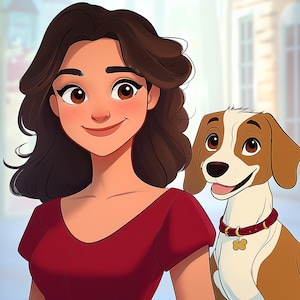 Custom Disney Portrait Commissions | disney portrait, disney style portrait, Disney Style Couple, Disney Character drawing, family portrait