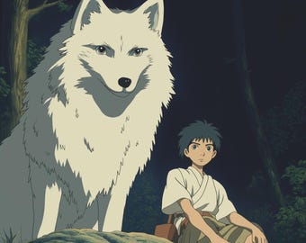 Custom Ghibli Style Anime Portrait | Personalized Family or Pet Art