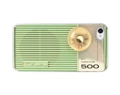 iPhone 4 Case vintage Transistor radio iphone 4s cover case iphone case Silvertone 500 pale green retro look red dial gold