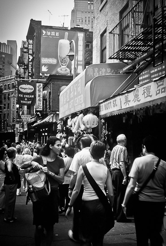Street Life Nyc Photography Chinatown New York 2001 Chinese Haagen Dazs Signs Nyc The Tourism Board Fine Art Photo Black And White
