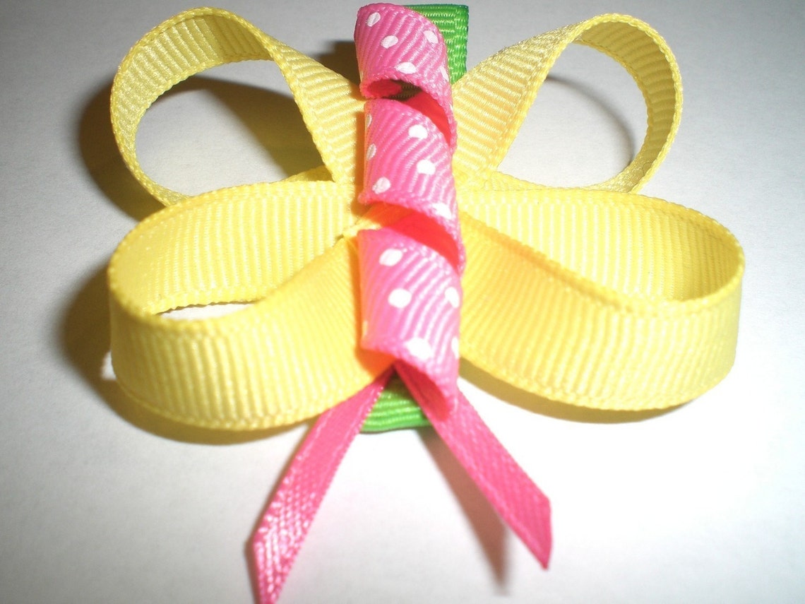 Butterfly Hair Clip Butterfly Bow Spring Butterfly Hair Etsy