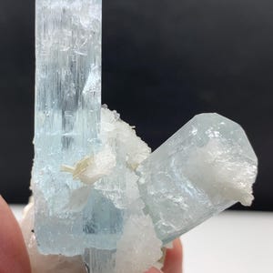 Aquamarine Crystal Specimen: Beryl, Schorl Tourmaline, Pyrite - Pakistan