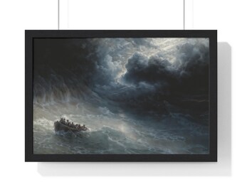 Ingelijste poster - 'The Wrath of the Seas' van Ivan Aivazovsky, kunstafdruk, kunst aan de muur, woondecoratie