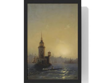 Ingelijste kunstdruk - Leandrovsk-toren, Constantinopel door Ivan Aivazovsky