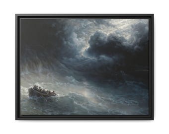 Ingelijst canvas Zeegezicht: 'The Wrath of the Seas' van Aivazovsky