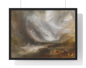 Ingelijste poster, 'Vallei van Aosta' van J.M.W. Turner, schilderij, sneeuwstorm, lawine, onweer