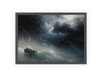 Ivan Aivazovsky ingelijste poster 'The Wrath of the Seas': nautische oceaankunst
