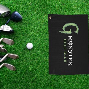 Monster Inspired Golf Towel, Golf Accessory, Father's Day Gift, Custom Golf Towel, Golf Gift for Him, Golf Towel, Groomsmen