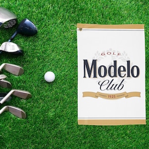 Modelo Inspired Golf Towel - Augusta Golf Course Floral Emblem, (Un)official Modelo Golf Club Gift, Father's Day or Christmas Gift