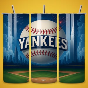 20oz Skinny Tumbler Wrap PNG, Seamless Design from MLB, 20oz Sublimation Tumbler, Digital Download Template