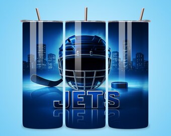 JET Hockey Team 20oz Tumbler Wrap PNG, Seamless Sublimation (Digital Download)