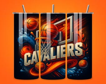 Cavalier Basketball Team 20oz Tumbler Wrap, Seamless NBA Design (Digital Download)