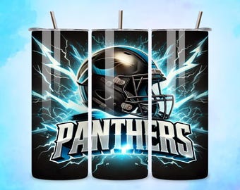 Panthers NFL Tumbler Wrap, Seamless PNG Design (Digital Download)