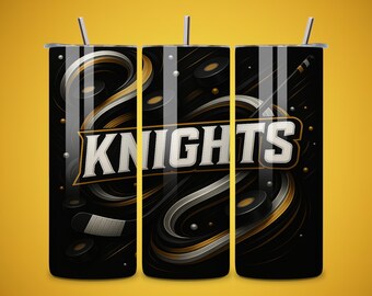KNIGHTS Hockey Team 20oz Tumbler Wrap, Seamless Sublimation Design (Digital Download)