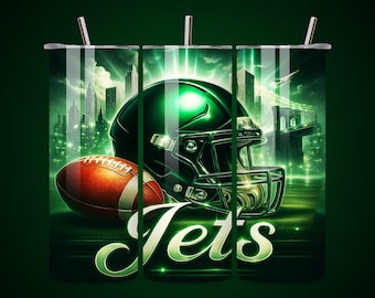 Jets Football 20oz Tumbler Wrap, Seamless Design (Digital Download)