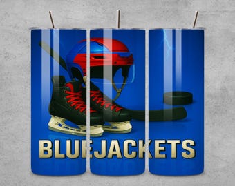 Bluejackets Hockey 20oz Tumbler Wrap, Seamless Sublimation Design (Digital Download)