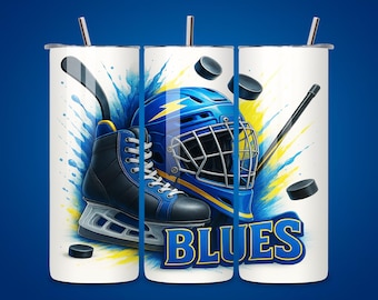 Hockey Team Tumbler Wrap PNG, Seamless 20oz Sublimation Design (Digital Download)