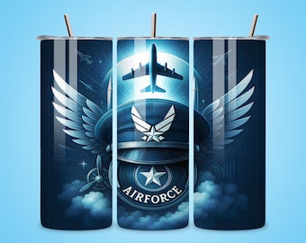 Air Force Tumbler Wrap, Seamless PNG Design (Digital Download)