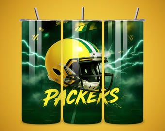 Packers Tumbler Wrap PNG, NFL Football Design (Digital Download)
