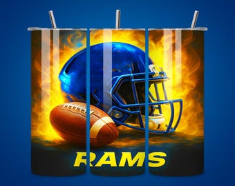 Rams Football 20oz Tumbler Wrap, Seamless PNG (Digital Download)