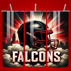Falcons Football 20oz Tumbler Wrap, NFL Seamless Design (Digital Download)