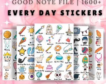 1600+Everyday Digital Stickers for Goodnotes, Pre Cropped Stickers, Cozy Daily Stickers, Aesthetic Everyday Stickers, Weekly Planner Sticker