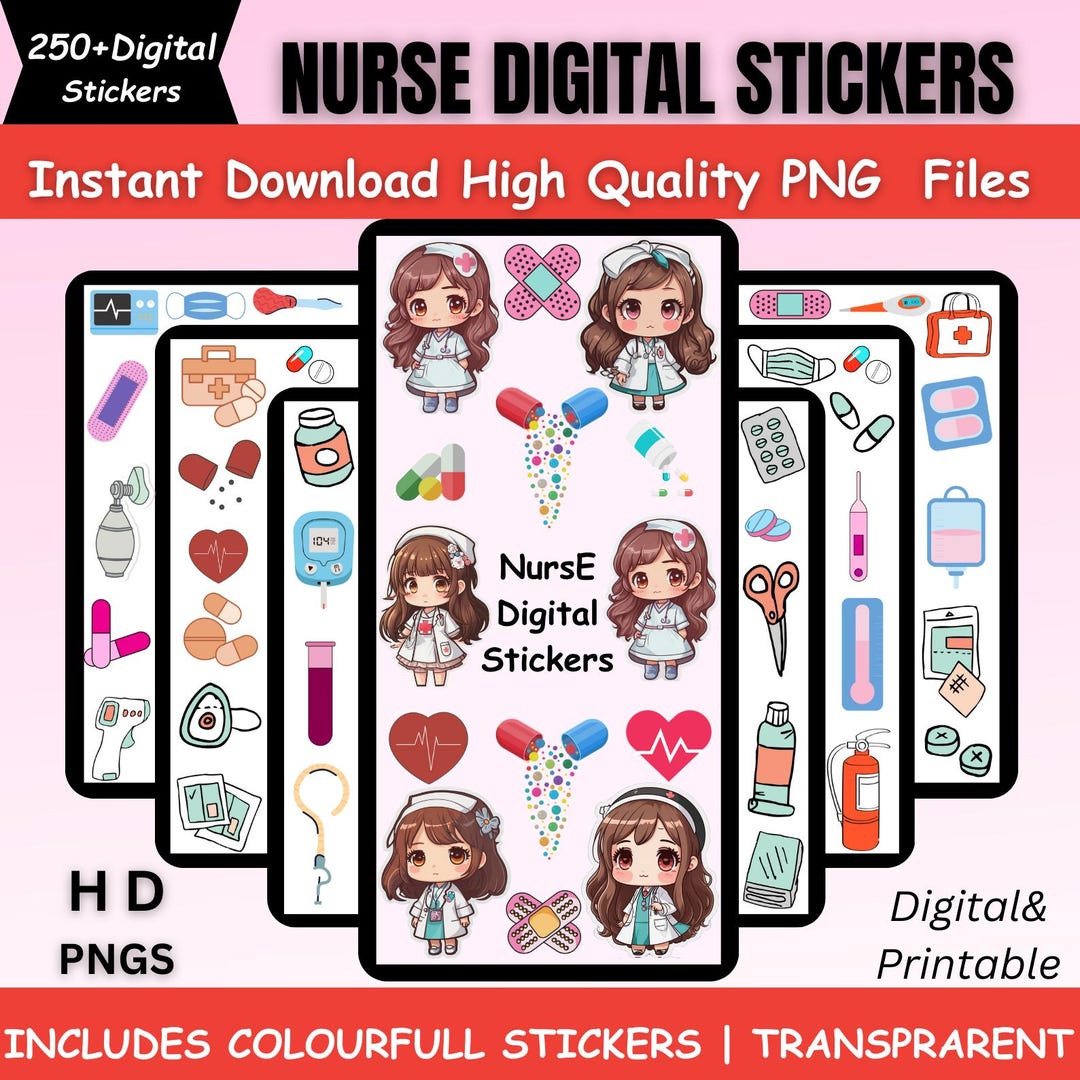 Nurse Stickers Bundle: Funny Medical RN Stickers (digital Download) - Etsy