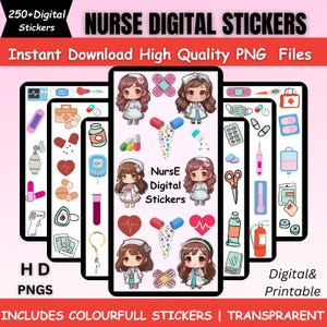 Nurse Stickers Bundle: Funny Medical RN Stickers (Digital Download)