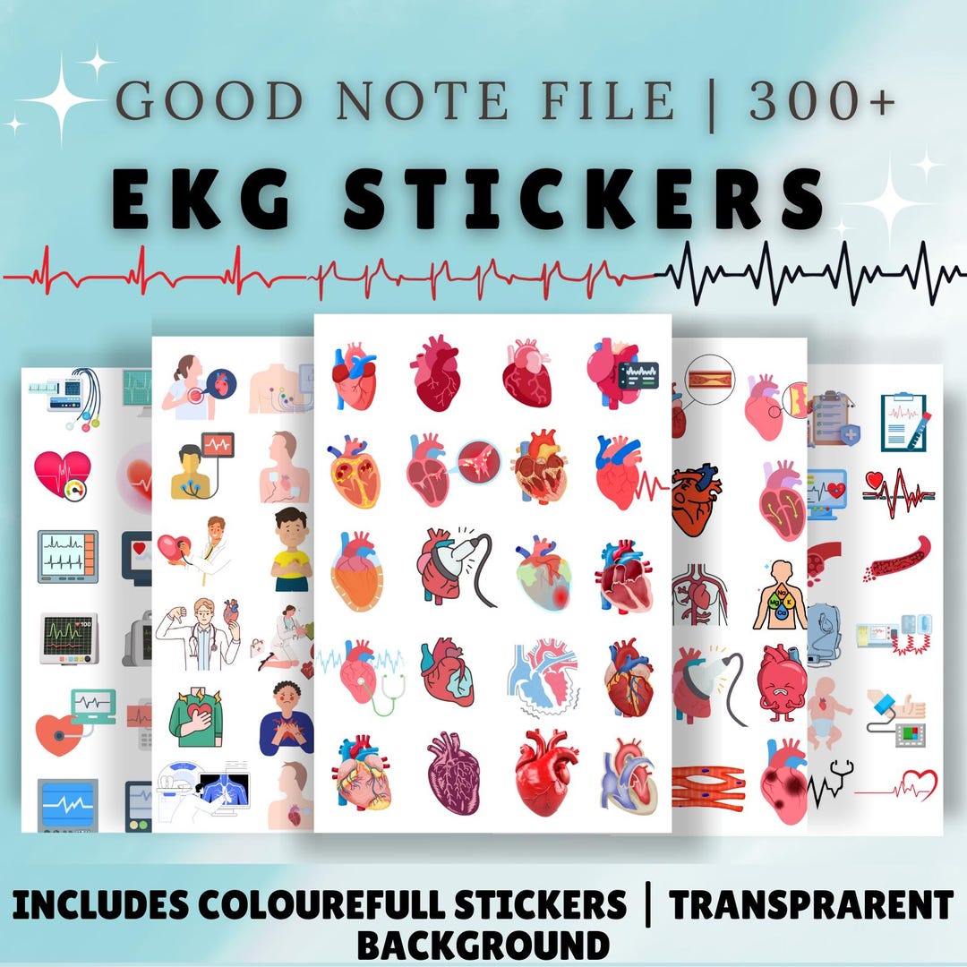 Sticker Notes Medical EKG Digital Stickers for Goodnotes: Medical Student Planner (2025-26 ...