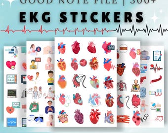 Cyfrowe naklejki EKG dla Goodnotes: Planner dla studentów medycyny (2025–26) (pobieranie cyfrowe)