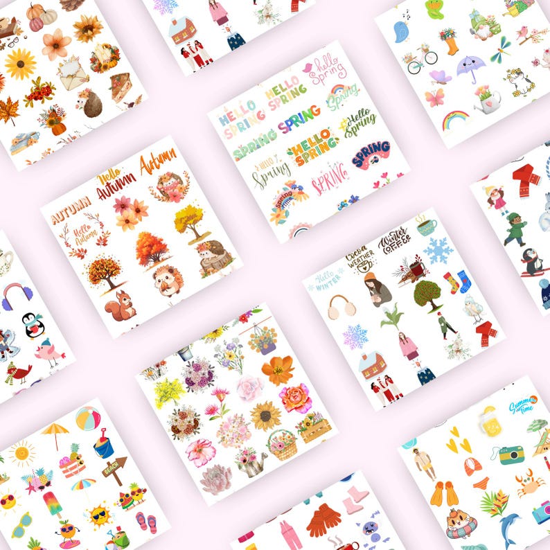 720+ Seasonal Planner Stickers, Goodnotes Sticker Bundle (digital ...