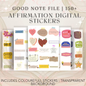 150+ Affirmation Digital Stickers Pack, Digital Affirmation Stickers, Motivational Stickers, Instant Download, Aesthetic Digital Stickers