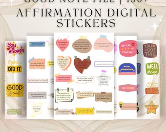 150+ Affirmation Digital Stickers Pack, Digital Affirmation Stickers, Motivational Stickers, Instant Download, Aesthetic Digital Stickers