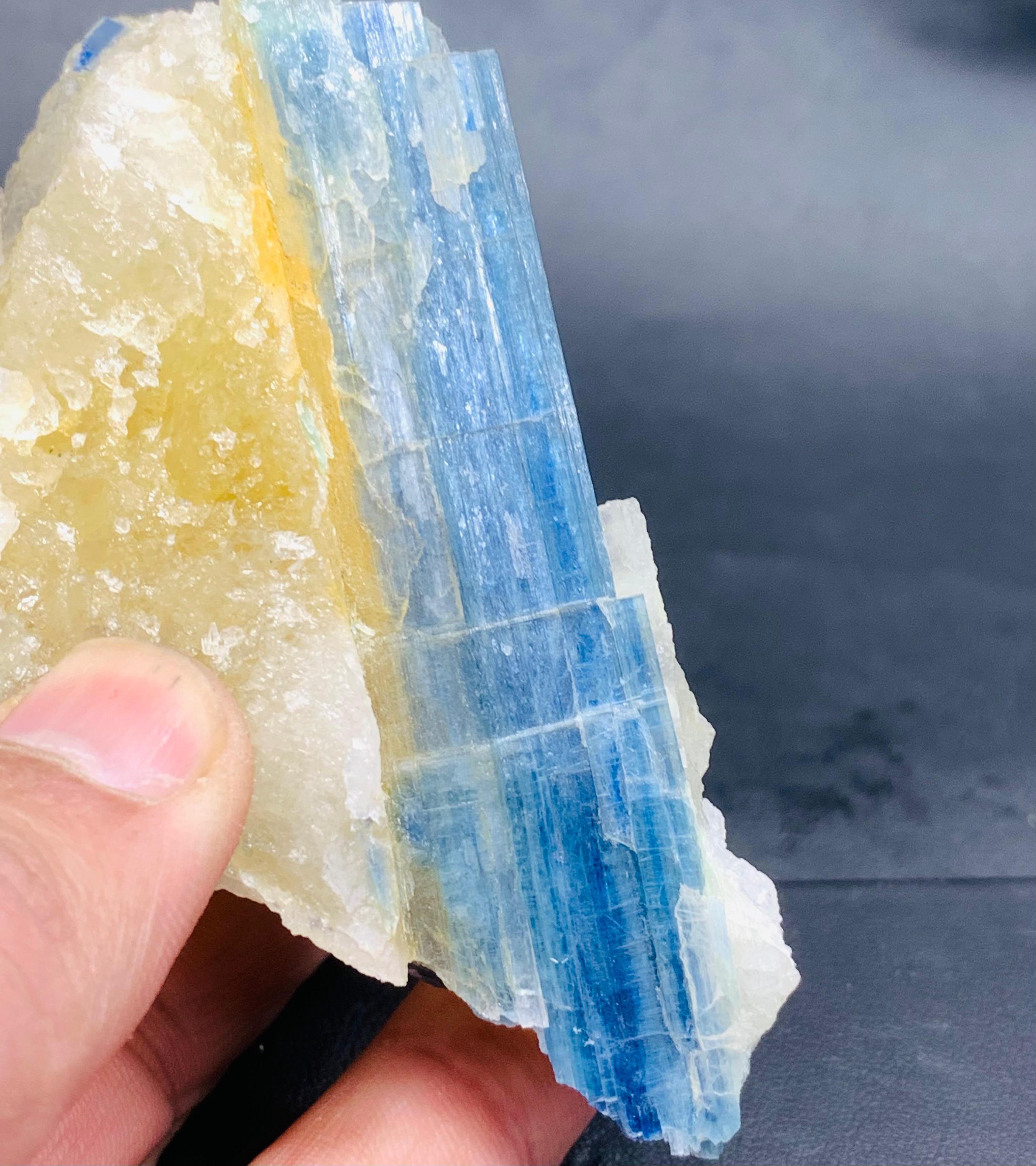 マトリックス上のカイヤナイト結晶 - Etsy 日本