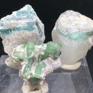 3 pcs Green/Indicolite Tourmaline specimens