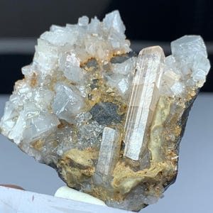 Topaz Crystals with Calcite on Matrix from Katlang– Topaz Specimen
